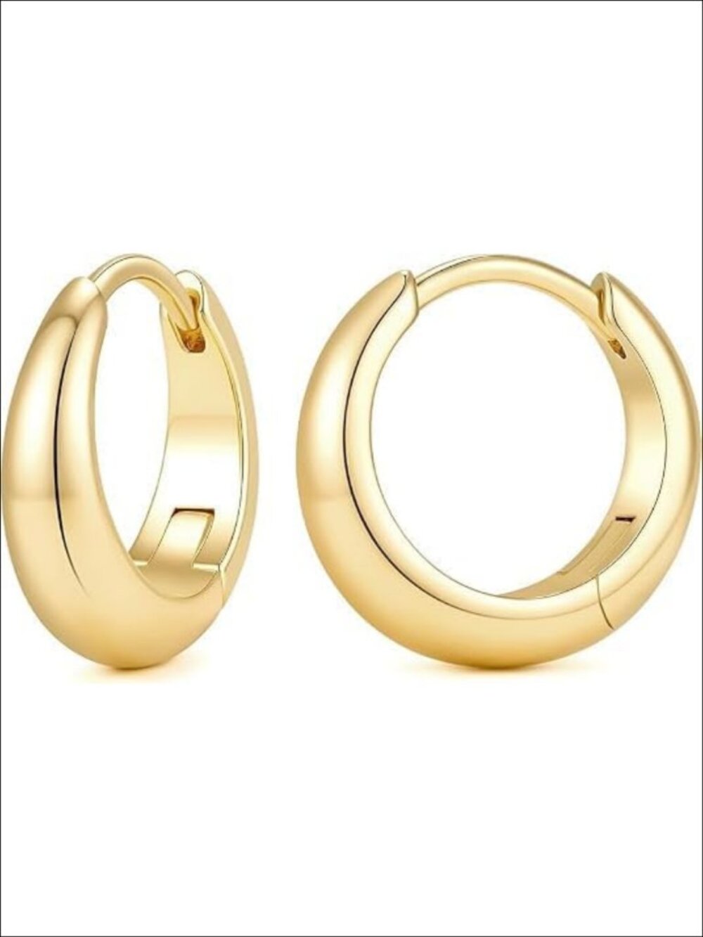 Gold Hoop Earrings for Women Gold Plated Hinged Closure Chic